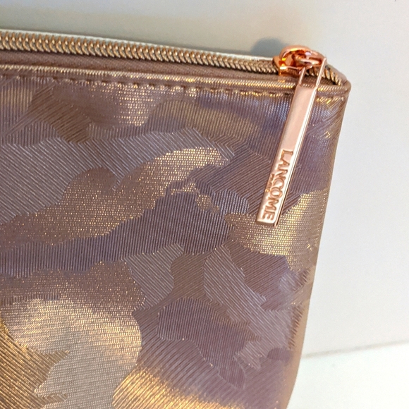 Lancôme LANCOME Rose Gold Metallic Camo Cosmetics Case Zippered Makeup Bag - Picture 6 of 6